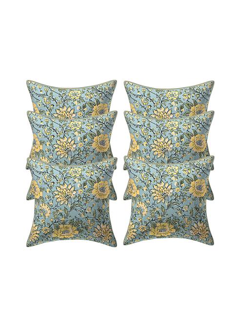cotton jaipuri hand block print canvas cushion cover(pack of 6) - 17377305 - Very Small Image - 1