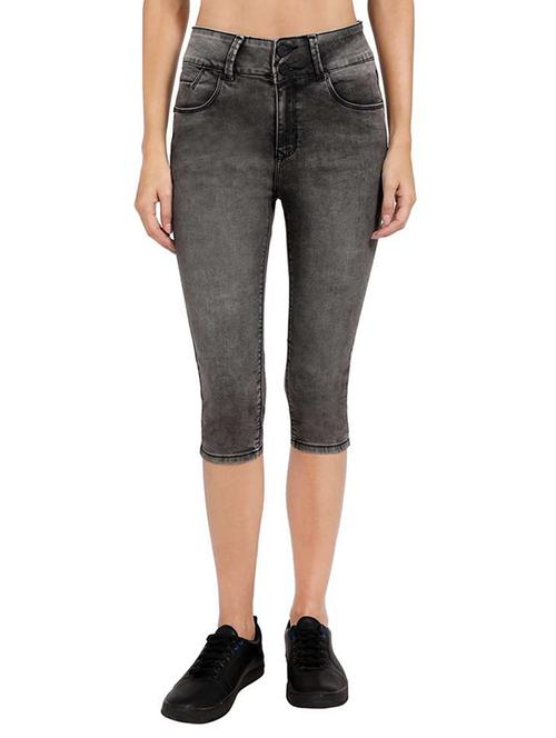 stone washed denim capri - 17377566 - Very Small Image - 1