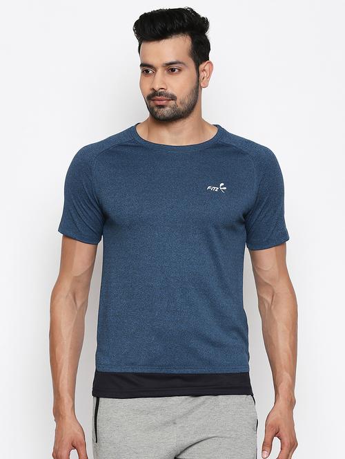 navy blue color block raglan t-shirt - 17377946 - Very Small Image - 1
