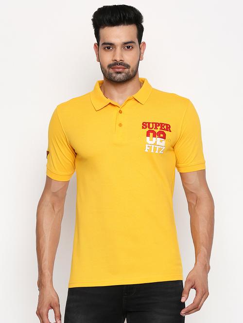 yellow printed polo t-shirt - 17377976 - Very Small Image - 1