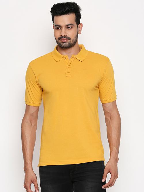 yellow solid polo t-shirt - 17377982 - Very Small Image - 1