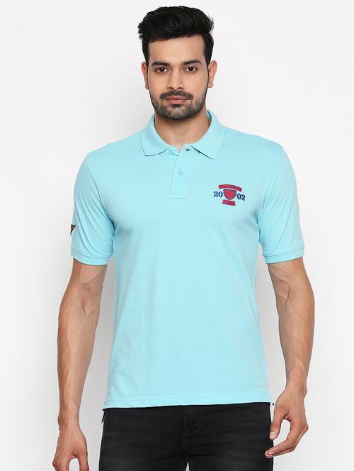 turquoise solid polo t-shirt - 17377987 - Very Small Image - 1