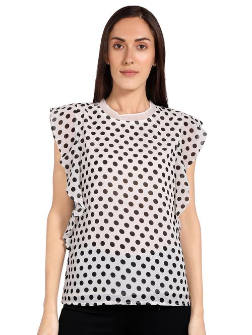 round neck polka dot top - 17378007 - Very Small Image - 1