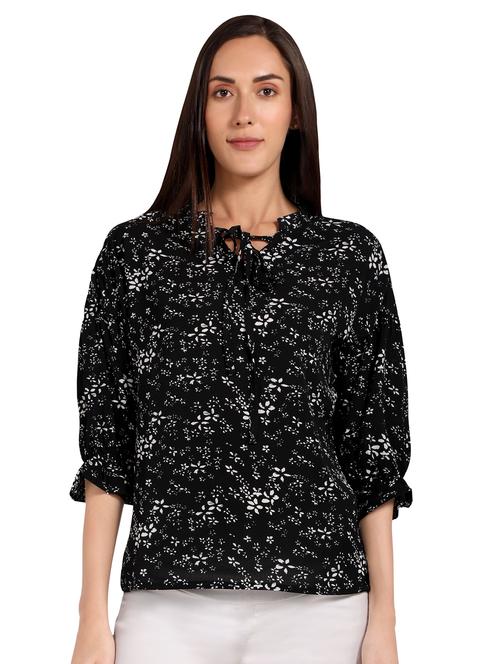 tie up neck floral top - 17378011 - Very Small Image - 1