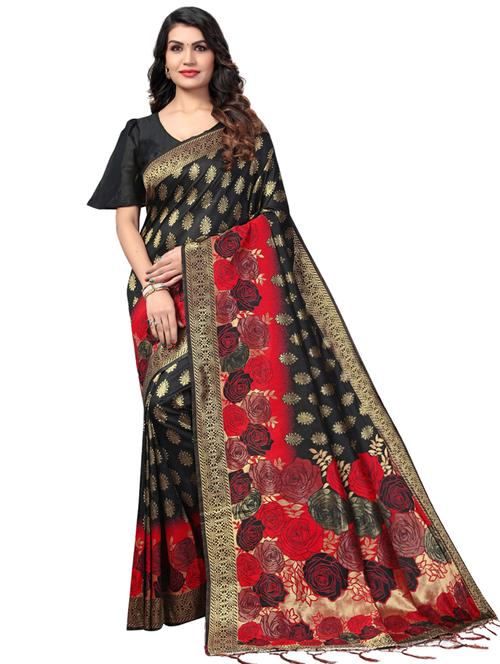 floral banarasi saree - 17378148 - Very Small Image - 1