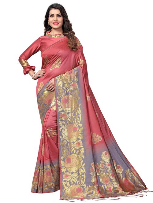 floral banarasi saree - 17378151 - Very Small Image - 1