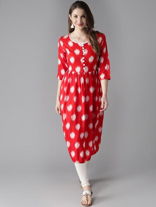 ikat printed a-line kurta - 17378863 - Very Small Image - 1