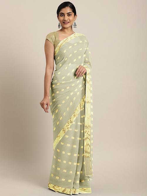 zari work bordered saree with blouse - 17379095 - Very Small Image - 1