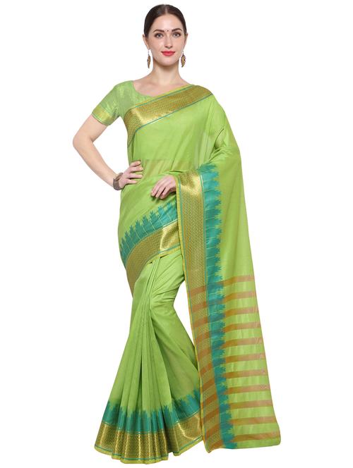 solid woven saree with blouse - 17379464 - Very Small Image - 1