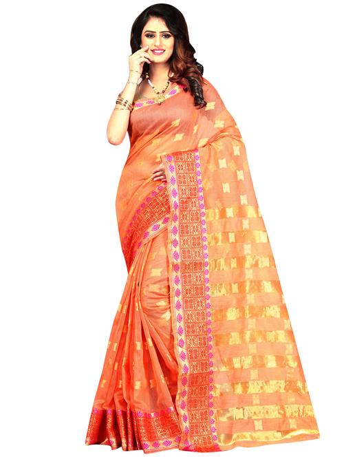 self design woven saree with blouse - 17379502 - Very Small Image - 1