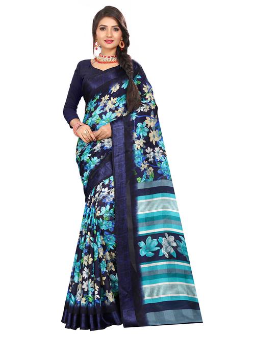 floral woven saree with blouse - 17379601 - Very Small Image - 1