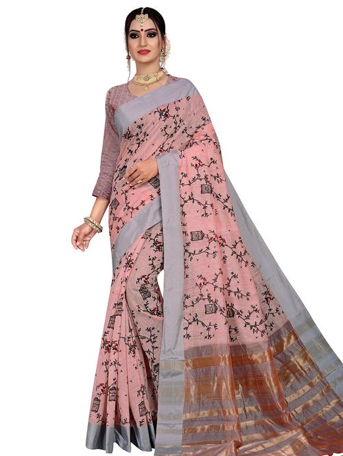 floral printed saree - 17379661 - Very Small Image - 1