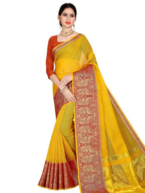 solid bordered saree - 17379677 - Very Small Image - 1