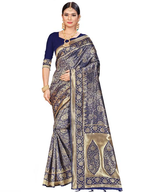 paisley woven saree with blouse - 17379714 - Very Small Image - 1