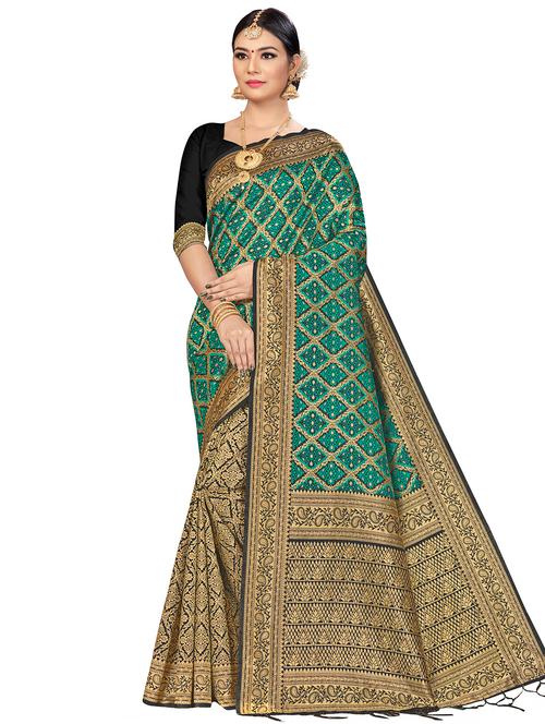 zari work woven saree with blouse - 17379752 - Very Small Image - 1
