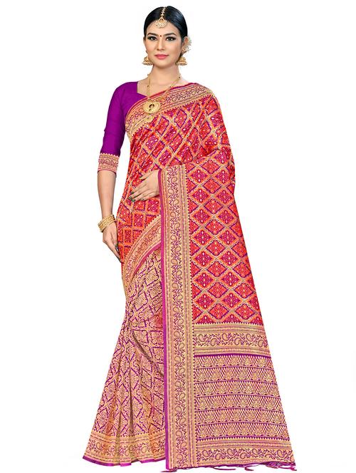 zari work woven saree with blouse - 17379753 - Very Small Image - 1