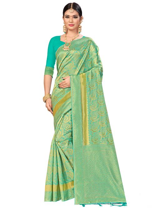 zari work woven saree with blouse - 17379755 - Very Small Image - 1