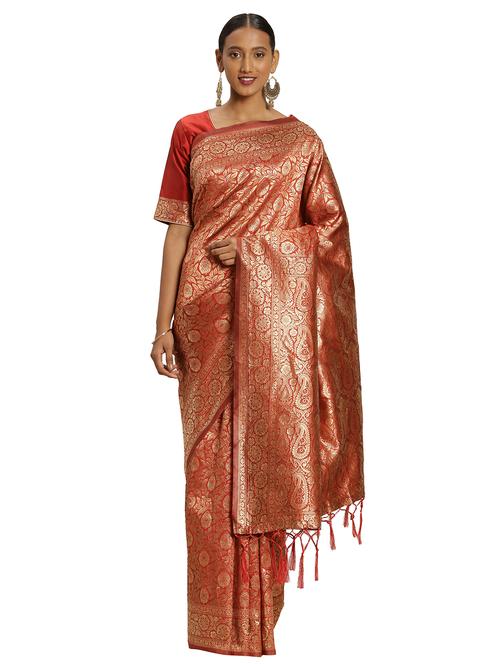 zari work woven saree - 17379775 - Very Small Image - 1