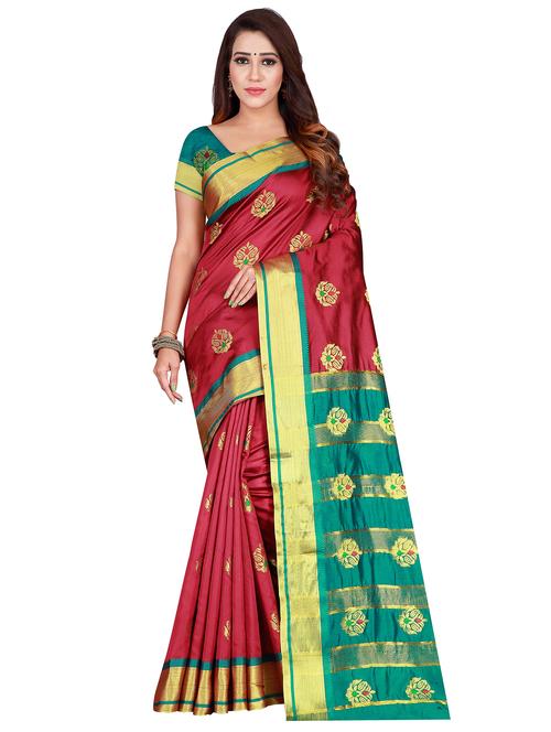 zari work woven saree with blouse - 17379837 - Very Small Image - 1