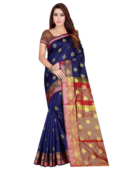 jacquard woven saree with blouse - 17379841 - Very Small Image - 1