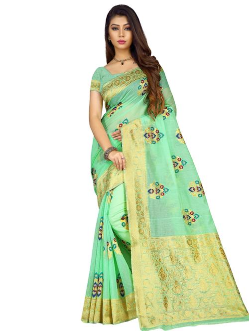 jacquard woven saree with blouse - 17379843 - Very Small Image - 1