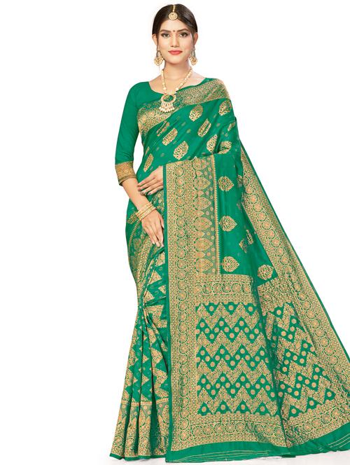 zari work woven saree with blouse - 17379877 - Very Small Image - 1