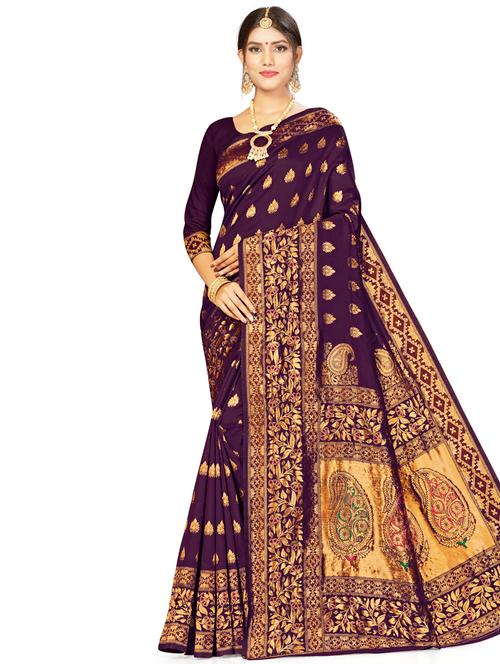 zari work woven saree - 17379892 - Very Small Image - 1