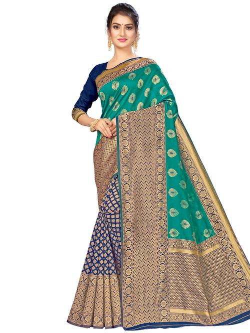 zari work woven saree - 17379930 - Very Small Image - 1