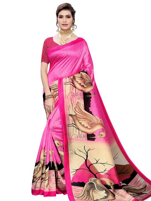 conversational printed saree with blouse - 17380260 - Very Small Image - 1