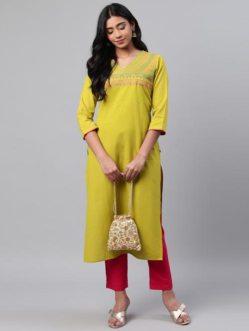 embroidered straight kurta - 17380756 - Very Small Image - 1