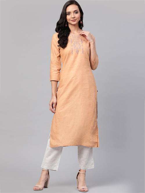 embroidered straight kurta - 17380787 - Very Small Image - 1