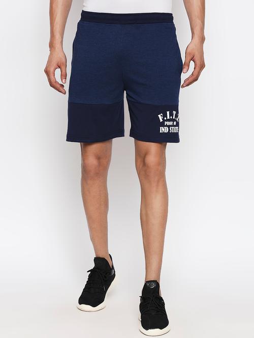 navy blue printed shorts - 17381035 - Very Small Image - 1