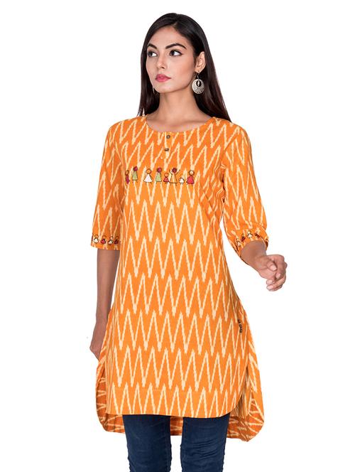 ikat print high-low kurta - 17381052 - Very Small Image - 1