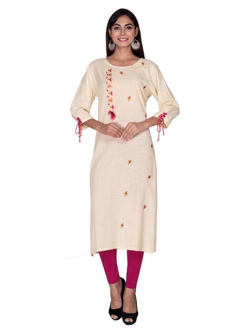embroidered straight kurta - 17381066 - Very Small Image - 1