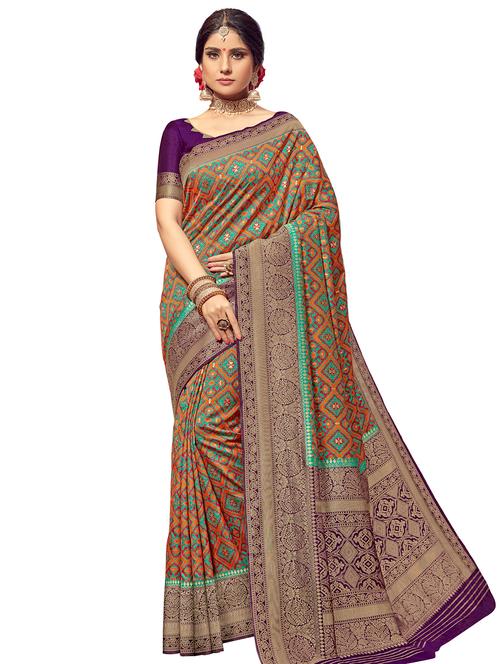 self-design patola saree - 17381131 - Very Small Image - 1