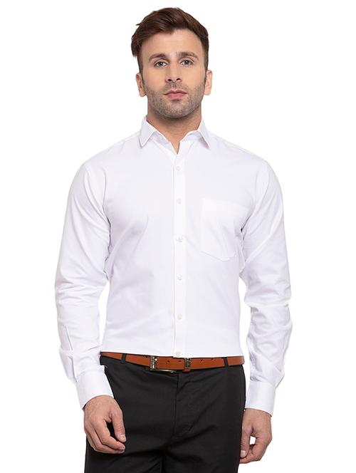 white solid formal shirt - 17381969 - Very Small Image - 1