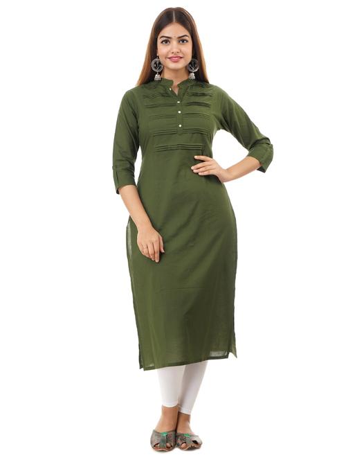solid pintucks straight kurta - 17382692 - Very Small Image - 1