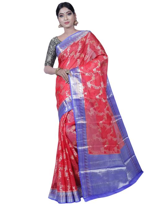 bordered banarasi saree with blouse - 17382837 - Very Small Image - 1