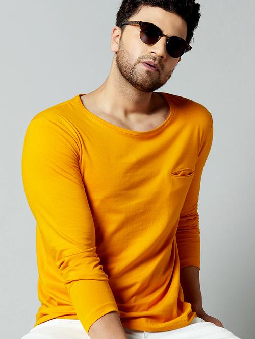yellow solid pocket t-shirt - 17383345 - Very Small Image - 1
