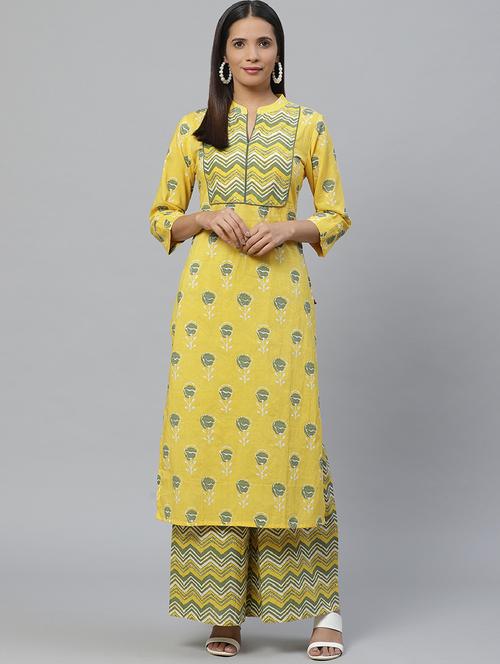 floral kurta palazzo set - 17383380 - Very Small Image - 1