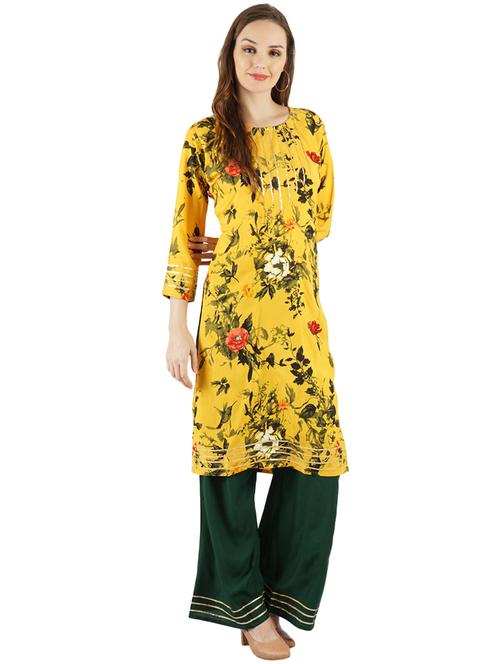 floral kurta palazzo set - 17383471 - Very Small Image - 1
