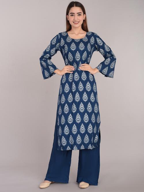 printed kurta palazzo set - 17383475 - Very Small Image - 1