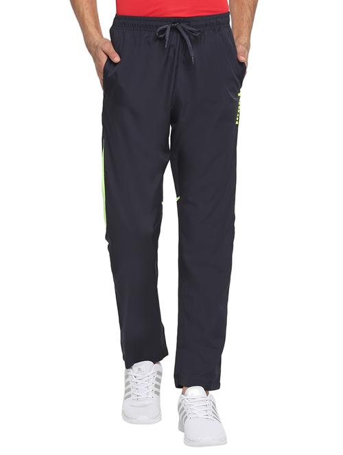 navy blue color block full length track pant - 17383613 - Very Small Image - 1