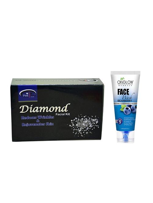 pink root diamond facial kit 83gm with oxyglow bearberry face wash - 17383687 - Very Small Image - 1