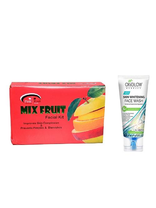 pink root mix fruit facial kit 83gm with oxyglow skin whitening face wash - 17383696 - Very Small Image - 1