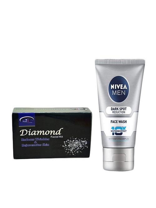 pink root diamond facial kit 83gm with nivea men dark spot reduction face wash - 17383713 - Very Small Image - 1