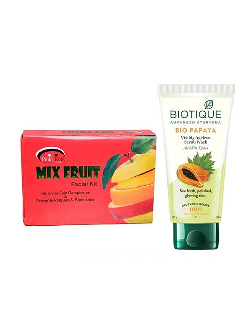 pink root mix fruit kit 83g with biotique papaya facewash - 17383727 - Very Small Image - 1