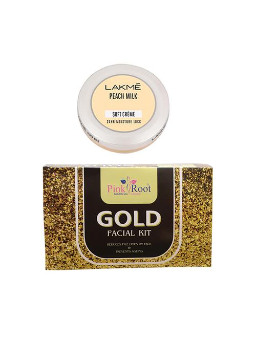 pink root gold facial kit with lakme peach milk soft creme - 17383744 - Very Small Image - 1