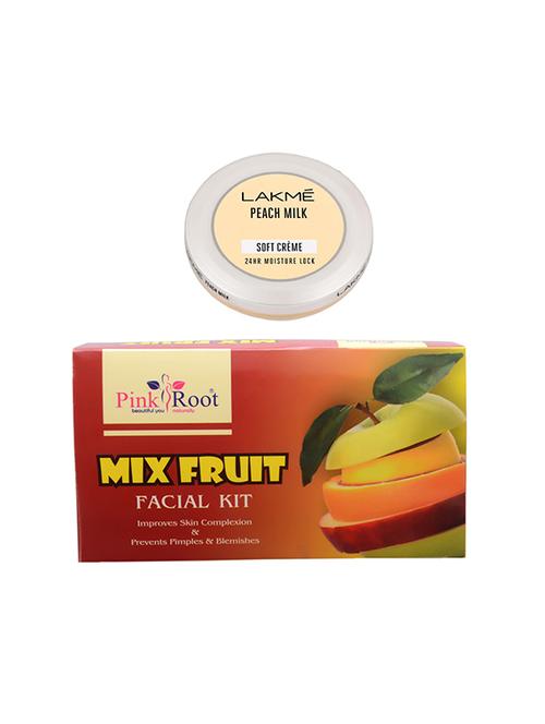pink root mix fruit facial kit with lakme peach milk soft creme - 17383746 - Very Small Image - 1