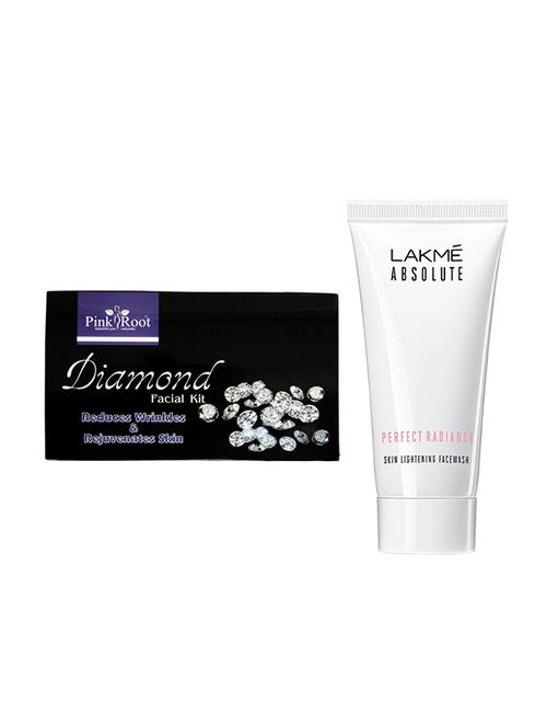 pink root diamond facial kit 80gm with lakme absolute face wash - 17383749 - Very Small Image - 1